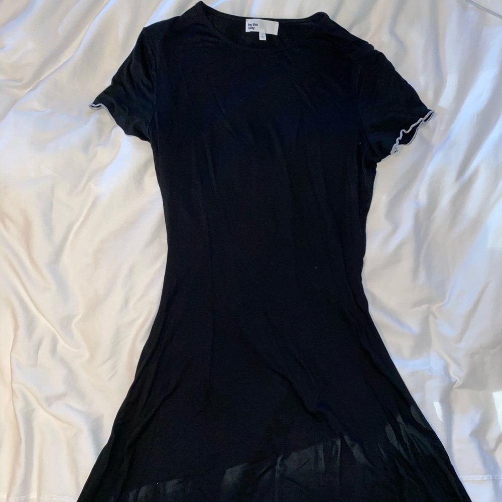 By the way black dress w white seams - M
